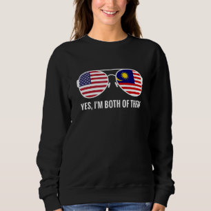 Usa Malaysia Flag Sunglasses Malaysian Americans Sweatshirt