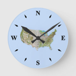 USA Map Clock