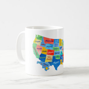 USA MAP COFFEE MUG