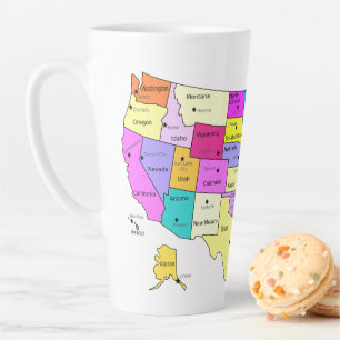 USA Map Covered Latte Mug