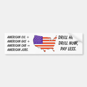 usa-map-flag, American oil +American gas +Ameri... Bumper Sticker