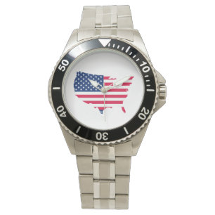 USA Map Flag Watch