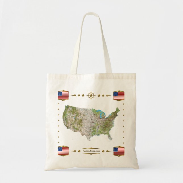 USA Map + Flags Bag (Front)