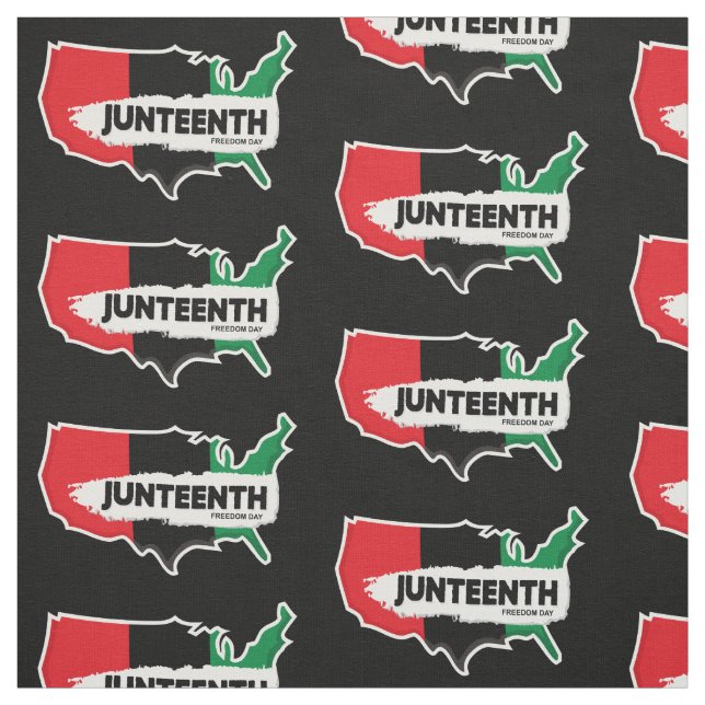 USA Map Juneteenth Freedom Day Fabric (Swatch)