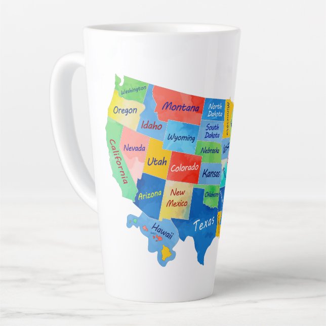 USA MAP LATTE MUG (Left Angle)