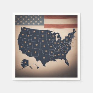 USA Map Napkin