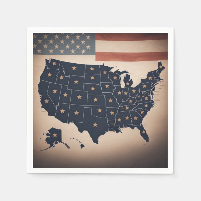 USA Map Napkin (Front)