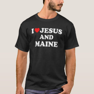 Usa Map Proud Christian I Love Jesus And Maine T-Shirt