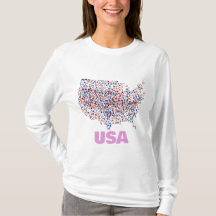 USA Map shaped by Stars T-Shirt