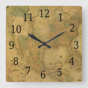 USA Map Square Clock