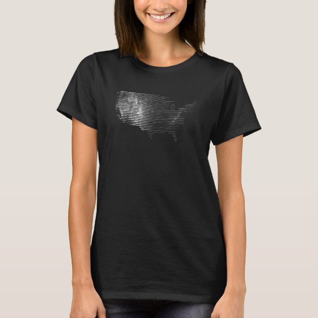 USA Map T-Shirt - Topographical Lines (Front)