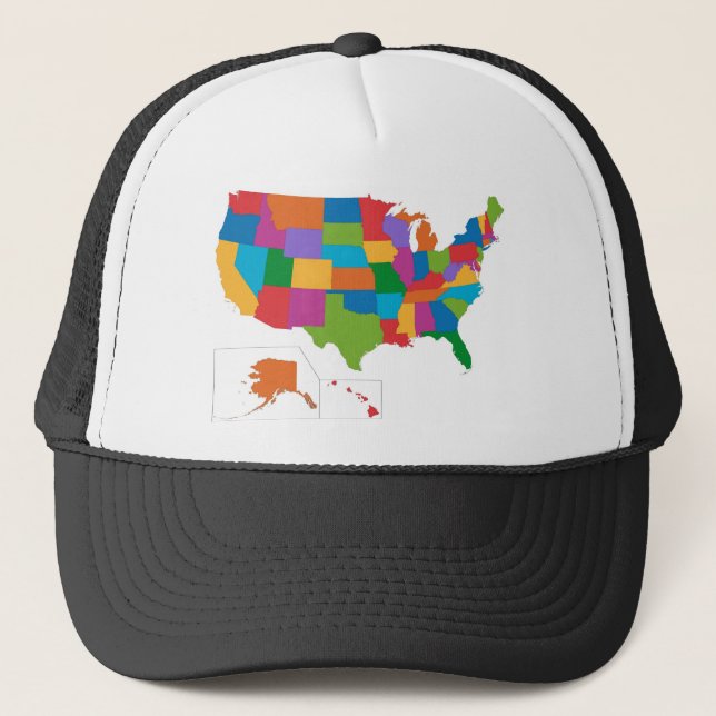USA map Trucker Hat (Front)