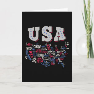 USA Map U.S. states America Card