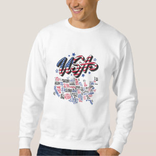 USA Map U.S. states America Sweatshirt