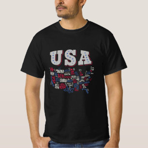 USA Map U.S. states America T-Shirt