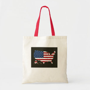 USA map with american flag Tote Bag