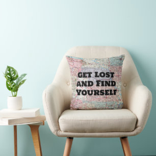 USA Map With Quote Cushion