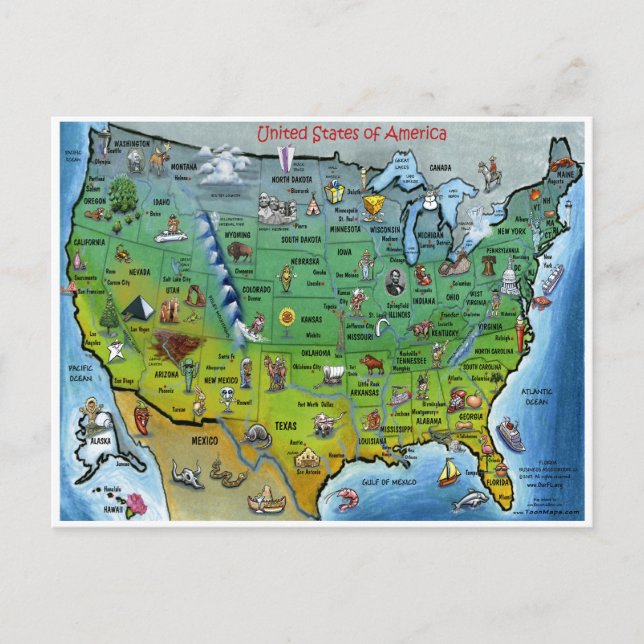 USA Map Z Postcard (Front)