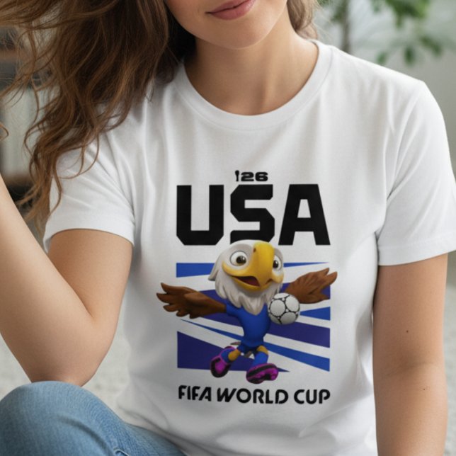 USA Mascot Clutch the Bald Eagle  World Cup 2026 T-Shirt (Mascot energy: Maximum. World Cup hype: Real.)
