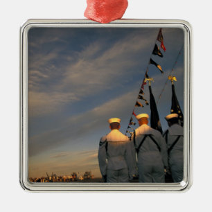 USA, Massachusettes, Boston. US Navy Colour Metal Tree Decoration
