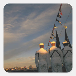 USA, Massachusettes, Boston. US Navy Colour Square Sticker