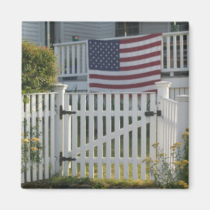USA, Massachusettes, Gloucester: Patriotic Fence Magnet