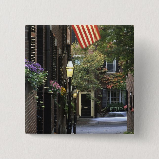 USA, Massachusetts, Boston, Beacon Hill. 15 Cm Square Badge (Front)