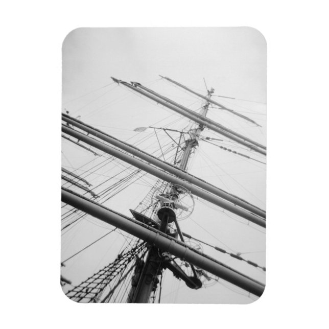 USA, Massachusetts, Boston. Masts of tall ship. Magnet (Vertical)