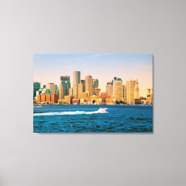 USA, Massachusetts. Boston Waterfront Panorama Canvas Print (Front)