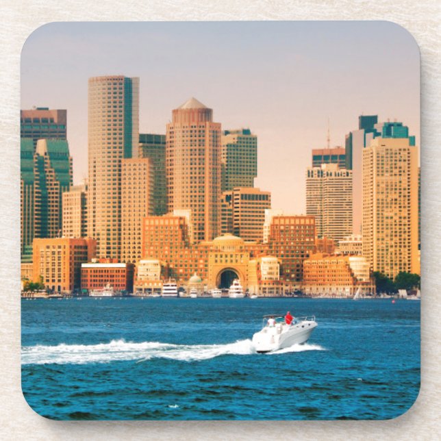 USA, Massachusetts. Boston Waterfront Panorama Coaster (Front)