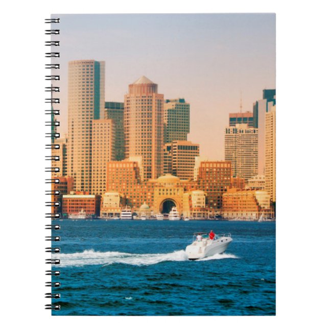 USA, Massachusetts. Boston Waterfront Panorama Spiral Notebook (Front)