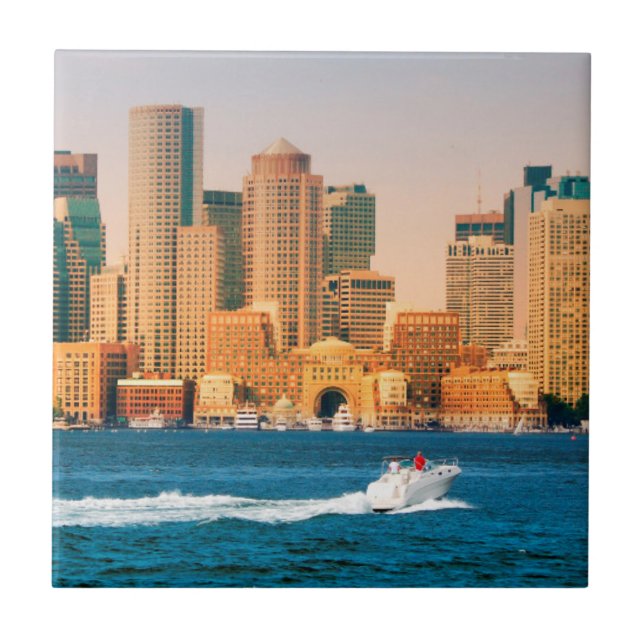 USA, Massachusetts. Boston Waterfront Panorama Tile (Front)