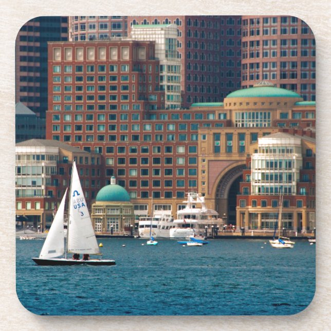 USA, Massachusetts. Boston Waterfront Skyline 2 Coaster (Front)