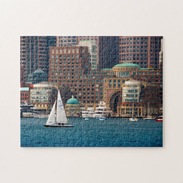 USA, Massachusetts. Boston Waterfront Skyline 2 Jigsaw Puzzle (Horizontal)