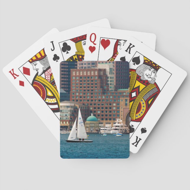USA, Massachusetts. Boston Waterfront Skyline 2 Playing Cards (Back)