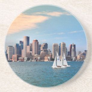 USA, Massachusetts. Boston Waterfront Skyline 3 Coaster