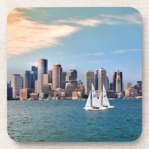 USA, Massachusetts. Boston Waterfront Skyline 3 Coaster
