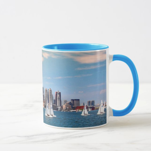 USA, Massachusetts. Boston Waterfront Skyline 3 Mug (Right)