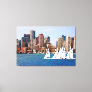 USA, Massachusetts. Boston Waterfront Skyline 4 Canvas Print