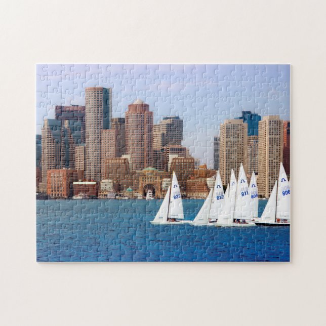 USA, Massachusetts. Boston Waterfront Skyline 4 Jigsaw Puzzle (Horizontal)