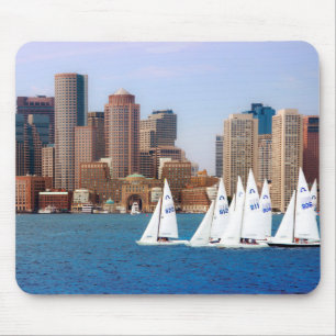 USA, Massachusetts. Boston Waterfront Skyline 4 Mouse Pad