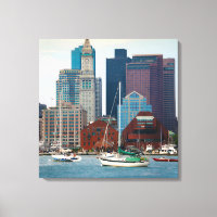 USA, Massachusetts. Boston Waterfront Skyline