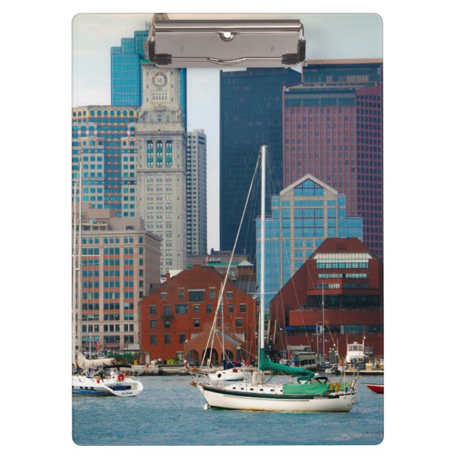 USA, Massachusetts. Boston Waterfront Skyline Clipboard (Front)