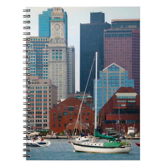 USA, Massachusetts. Boston Waterfront Skyline Spiral Notebook (Front)