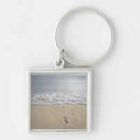 USA, Massachusetts, Cape Cod, footprints on