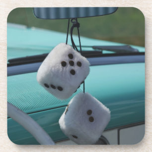 USA, Massachusetts, Gloucester. Fuzzy dice in a Coaster