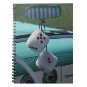 USA, Massachusetts, Gloucester. Fuzzy dice in a Notebook