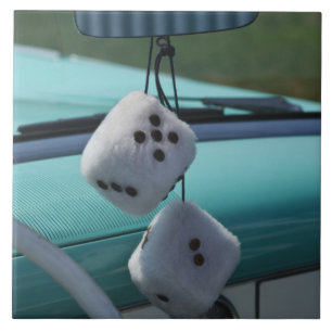 USA, Massachusetts, Gloucester. Fuzzy dice in a Tile