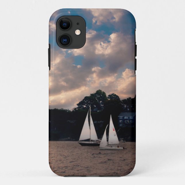 USA, Massachusetts. Sunset Sailing Case-Mate iPhone Case (Back)