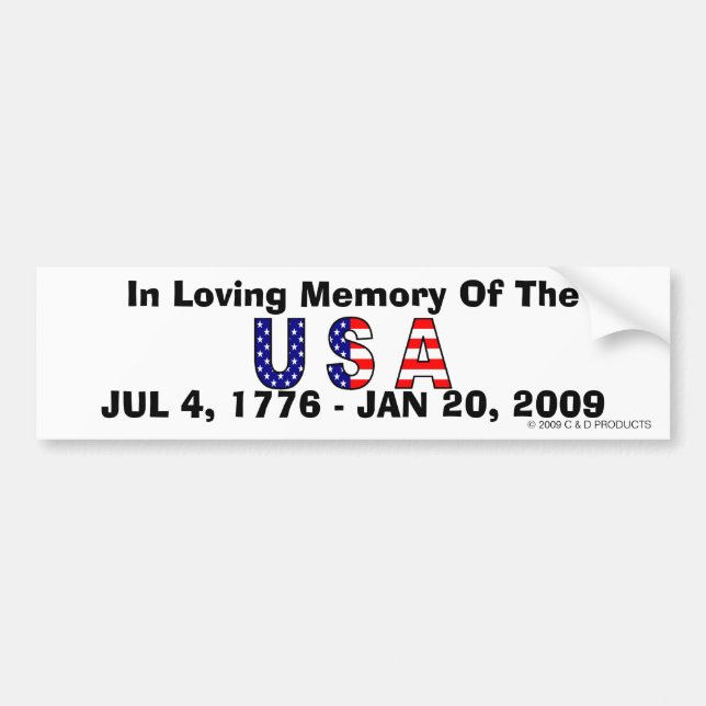 USA Memory Bumper Sticker (Front)